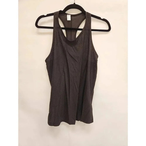 Spanx Tank Top Perforated Black Spandex Racerback Size Medium - Picture 1 of 3